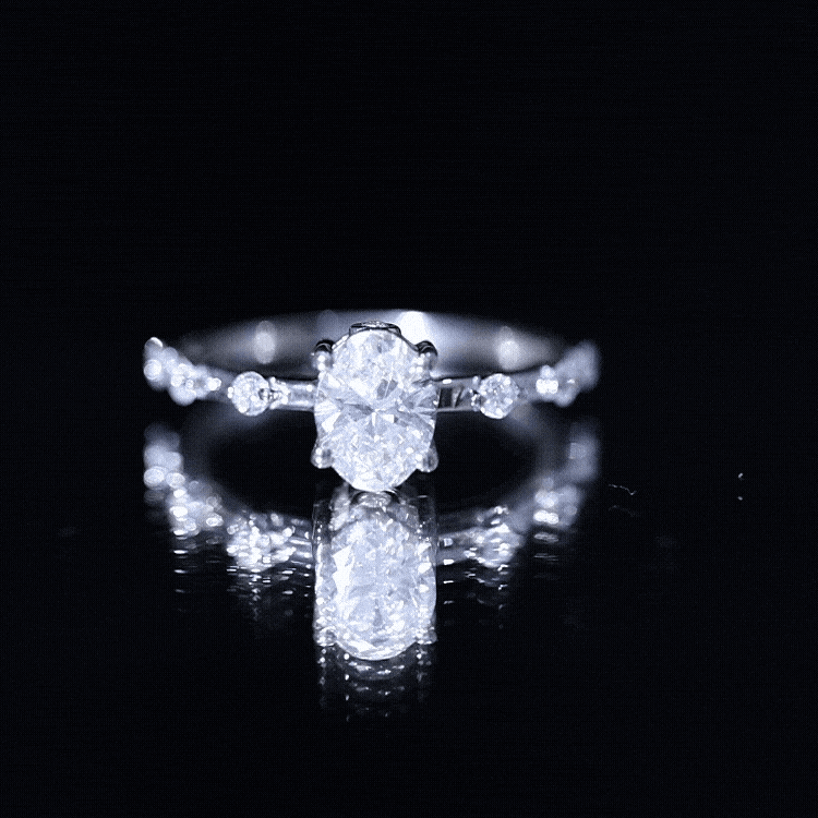Yellow gold 1.2 carat lab grown diamond oval solitaire engagement ring by Rosec Jewels featuring a sleek, elegant design.