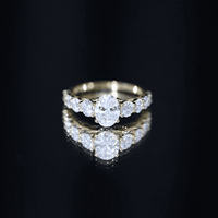 Lab Grown 1.2 Carat Diamond Oval Engagement Ring With Side Stones
