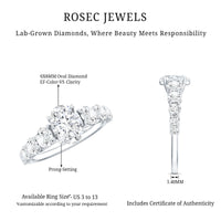 Lab Grown 1.2 Carat Diamond Oval Engagement Ring With Side Stones
