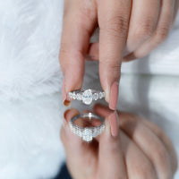 Lab Grown 1.2 Carat Diamond Oval Engagement Ring With Side Stones