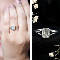 Certified 1.87 Carat Lab Grown Diamond Emerald Cut Engagement Ring