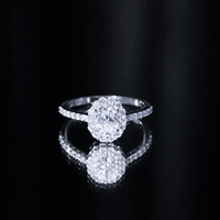 Lab Grown Diamond 1.2 Carat Oval Halo Engagement Ring With Side Stones