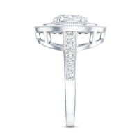 Certified 6X8 MM Oval Lab Grown Diamond Double Halo Engagement Ring