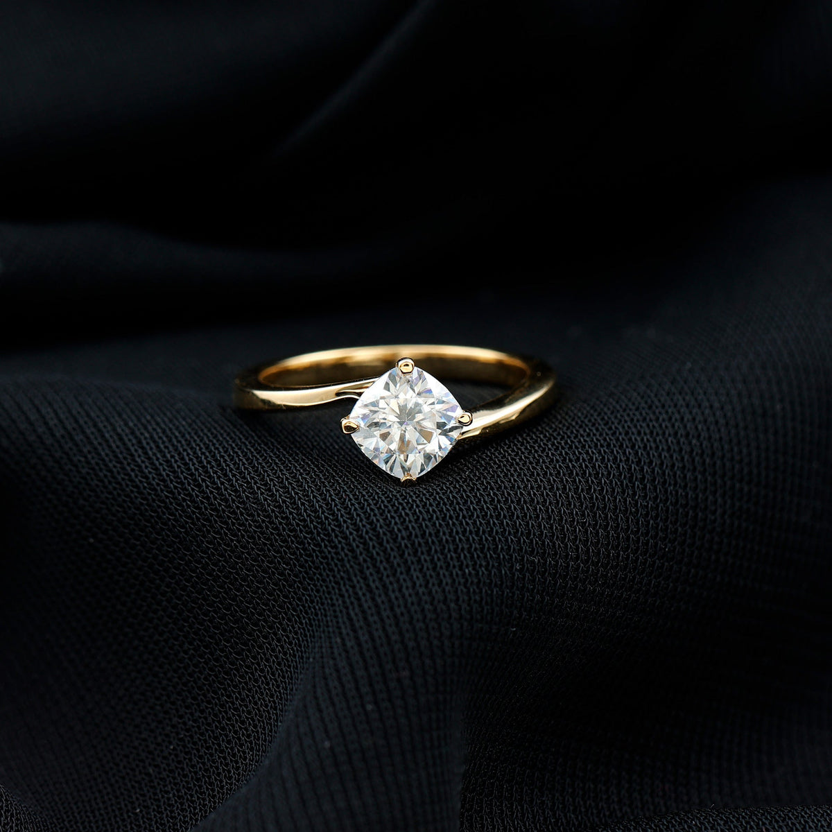 Certified 6 MM Cushion Lab Grown Diamond Solitaire Engagement Ring