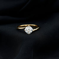 Certified 6 MM Cushion Lab Grown Diamond Solitaire Engagement Ring