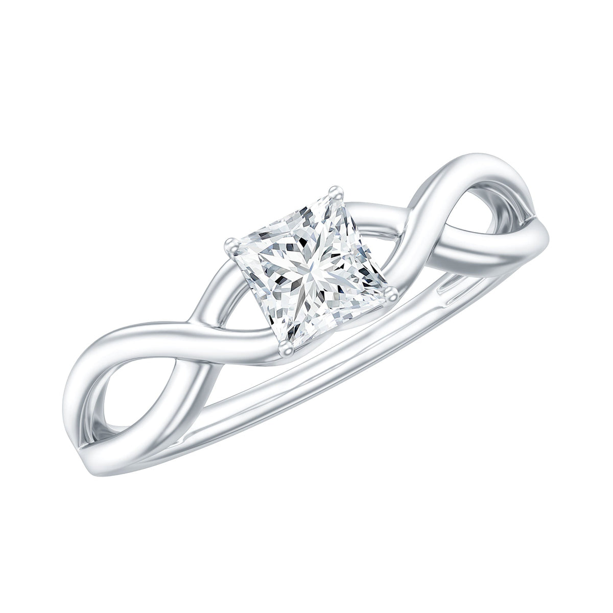 Certified Lab Princess Cut Diamond Infinity Promise Ring