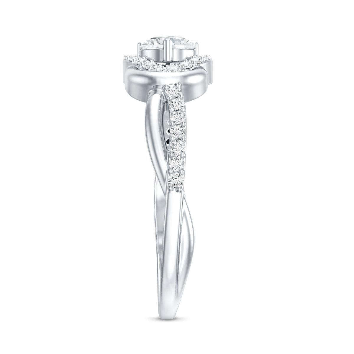 Certified 6MM Lab Grown Diamond Love Knot Engagement Ring