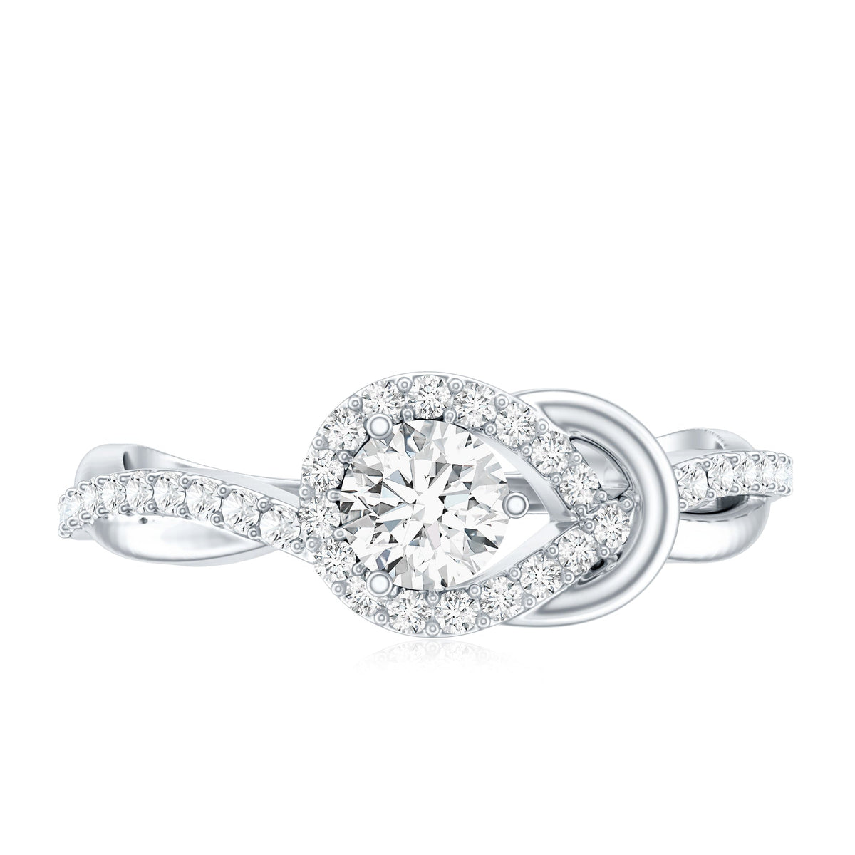 Certified 6MM Lab Grown Diamond Love Knot Engagement Ring