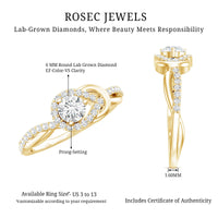 Certified 6MM Lab Grown Diamond Love Knot Engagement Ring