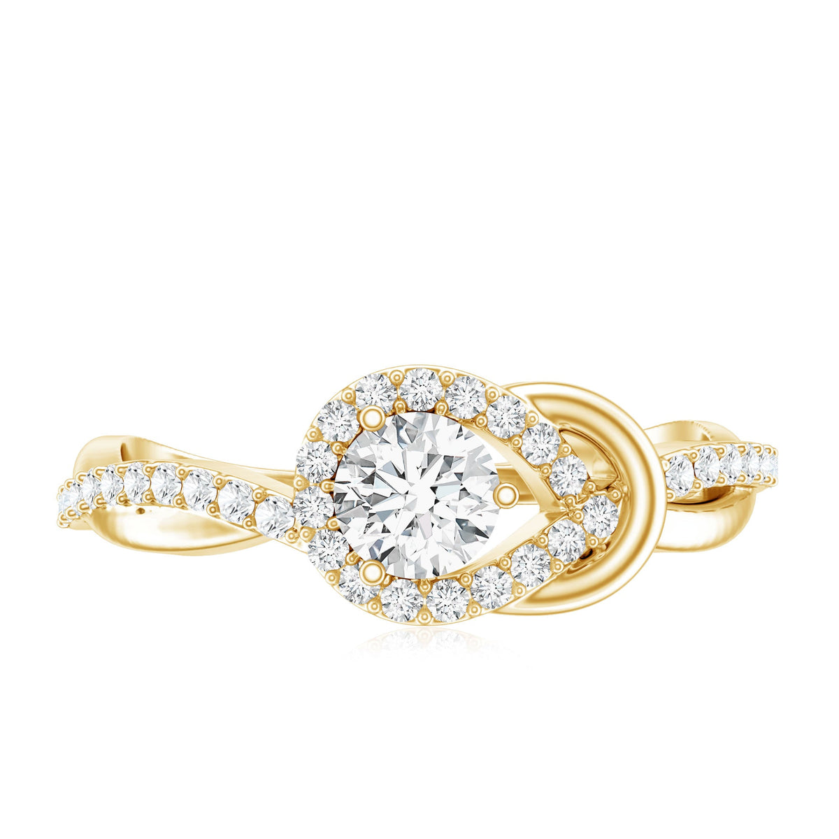 Certified 6MM Lab Grown Diamond Love Knot Engagement Ring