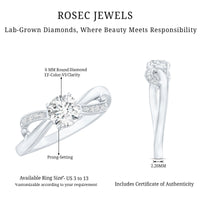 Certified 0.9 Carat Lab Grown Diamond Infinity Engagement Ring