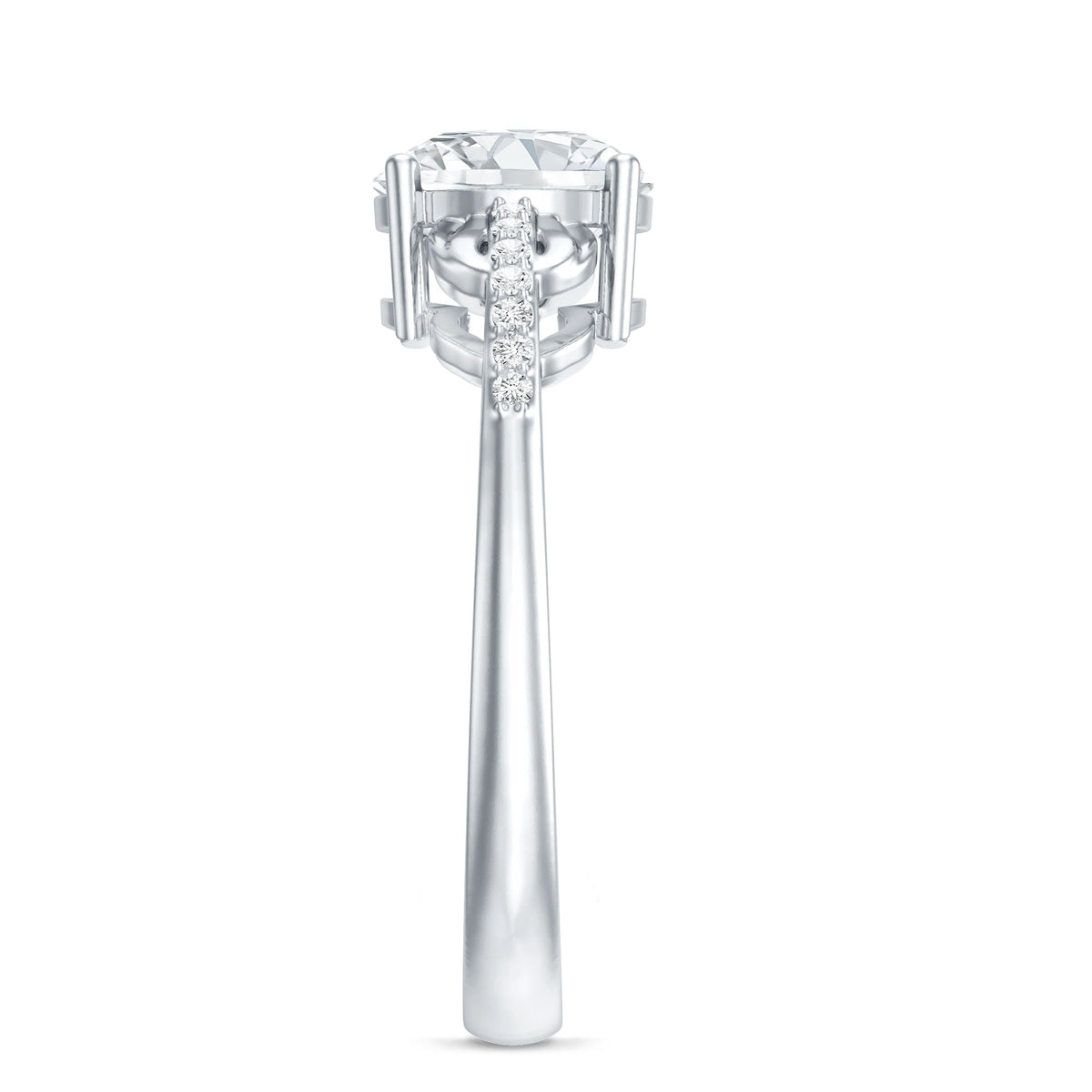 Certified 8 MM Round Lab Grown Diamond Unique Engagement Ring