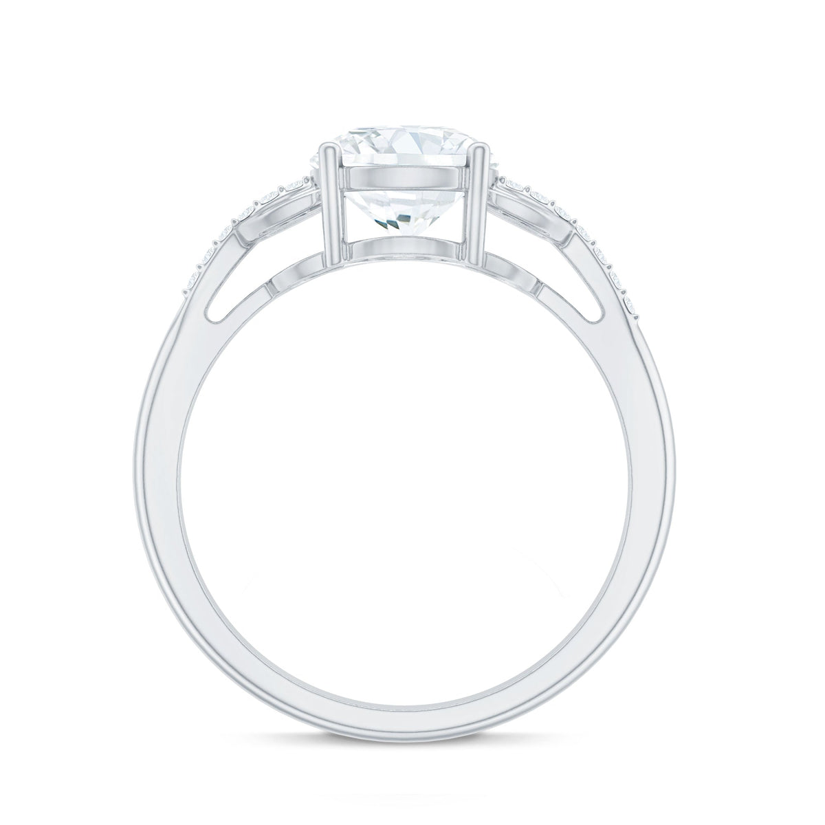 Certified 8 MM Round Lab Grown Diamond Unique Engagement Ring