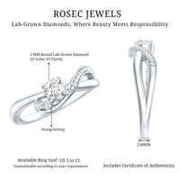 Certified 5 MM Lab Grown Diamond Proposal Ring For Women