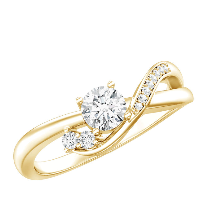 Certified 5mm lab-grown diamond proposal ring for women by Rosec Jewels, featuring a sleek design and sparkling center stone.