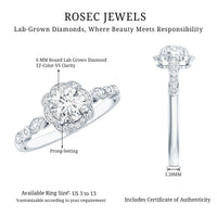 Certified 6MM Lab Grown Diamond Nature Engagement Ring