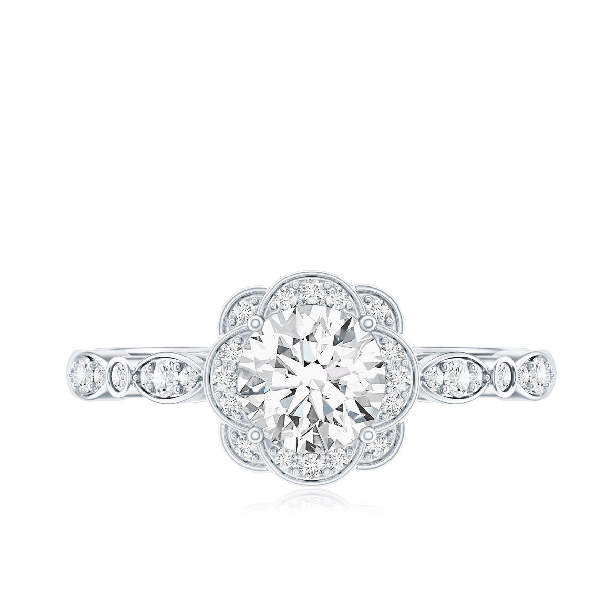Certified 6MM Lab Grown Diamond Nature Engagement Ring