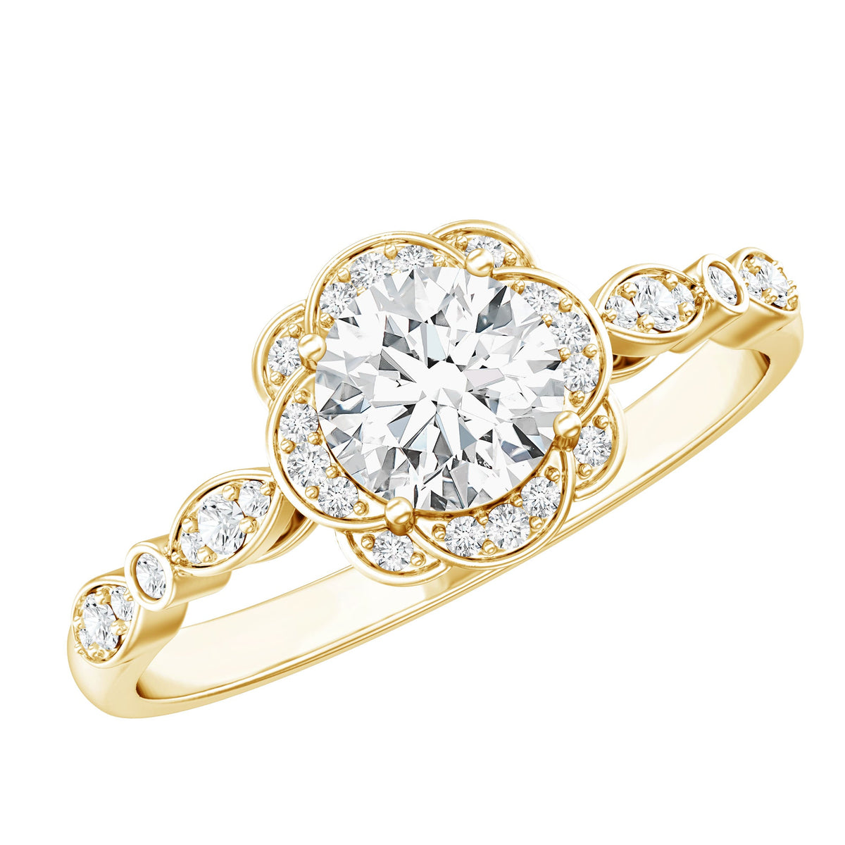 Certified 6MM Lab Grown Diamond Nature Engagement Ring