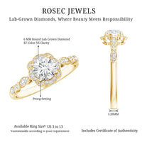 Certified 6MM Lab Grown Diamond Nature Engagement Ring