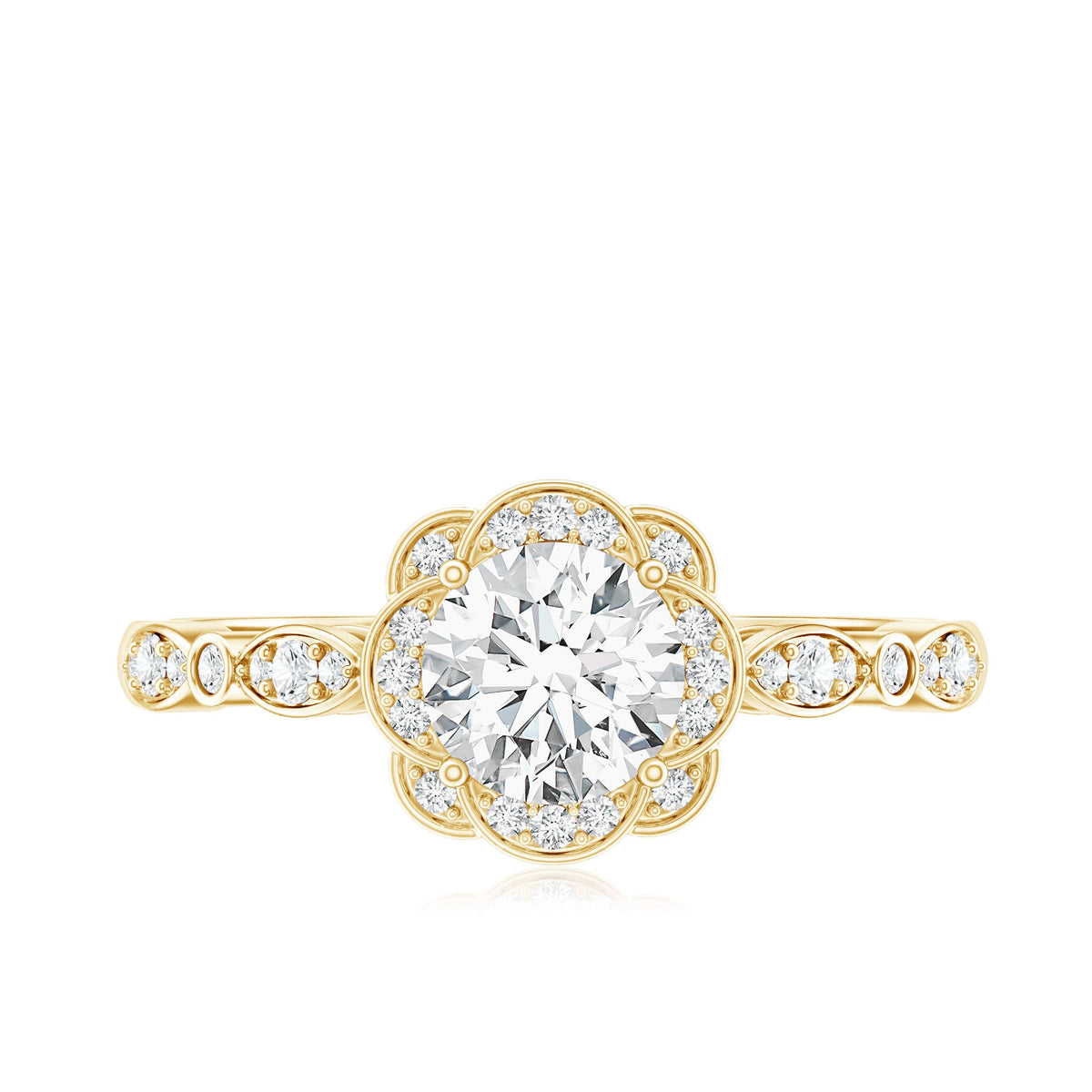 Certified 6MM Lab Grown Diamond Nature Engagement Ring