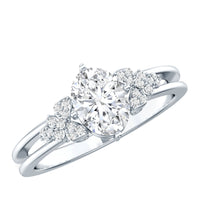 Certified 6X8MM Oval Lab Grown Diamond Designer Engagement Ring