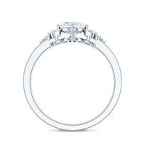 Certified 6X8MM Oval Lab Grown Diamond Designer Engagement Ring