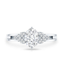 Certified 6X8MM Oval Lab Grown Diamond Designer Engagement Ring