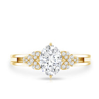 Certified 6X8MM Oval Lab Grown Diamond Designer Engagement Ring