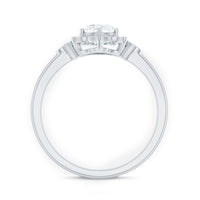 Certified Lab Grown Diamond Art Deco Flower Engagement Ring