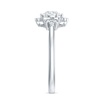 Certified Lab Grown Diamond Art Deco Flower Engagement Ring