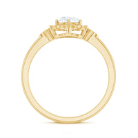 Certified Lab Grown Diamond Art Deco Flower Engagement Ring