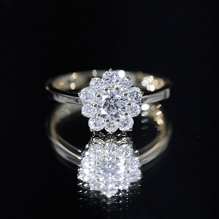 Lab grown yellow diamond engagement ring by Rosec Jewels, featuring a sparkling yellow diamond set in a elegant ring design.