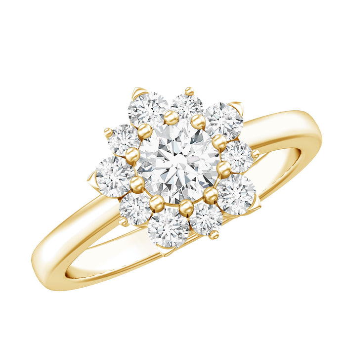 Lab grown diamond engagement ring by Rosec Jewels featuring a sparkling central diamond and elegant band design.