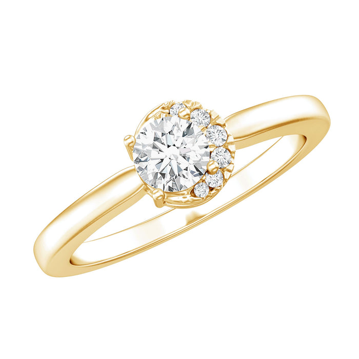 Lab grown diamond solitaire promise ring by Rosec Jewels featuring a 5mm certified diamond in a sleek ring setting.