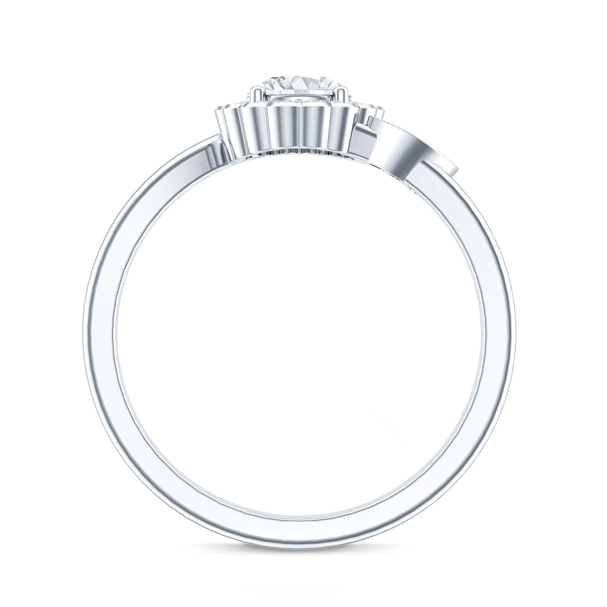 Certified 5 MM Lab Grown Diamond Floral Engagement Ring
