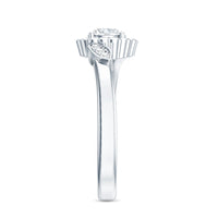 Certified 5 MM Lab Grown Diamond Floral Engagement Ring