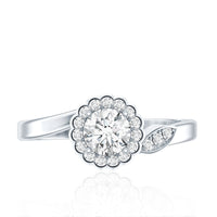 Certified 5 MM Lab Grown Diamond Floral Engagement Ring
