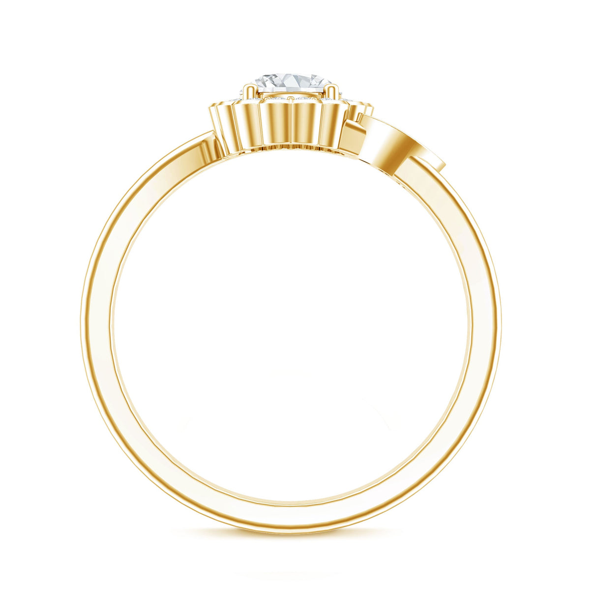 Certified 5 MM Lab Grown Diamond Floral Engagement Ring