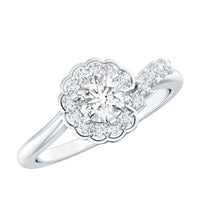 Certified 5 MM Lab Grown Diamond Nature Inspired Engagement Ring