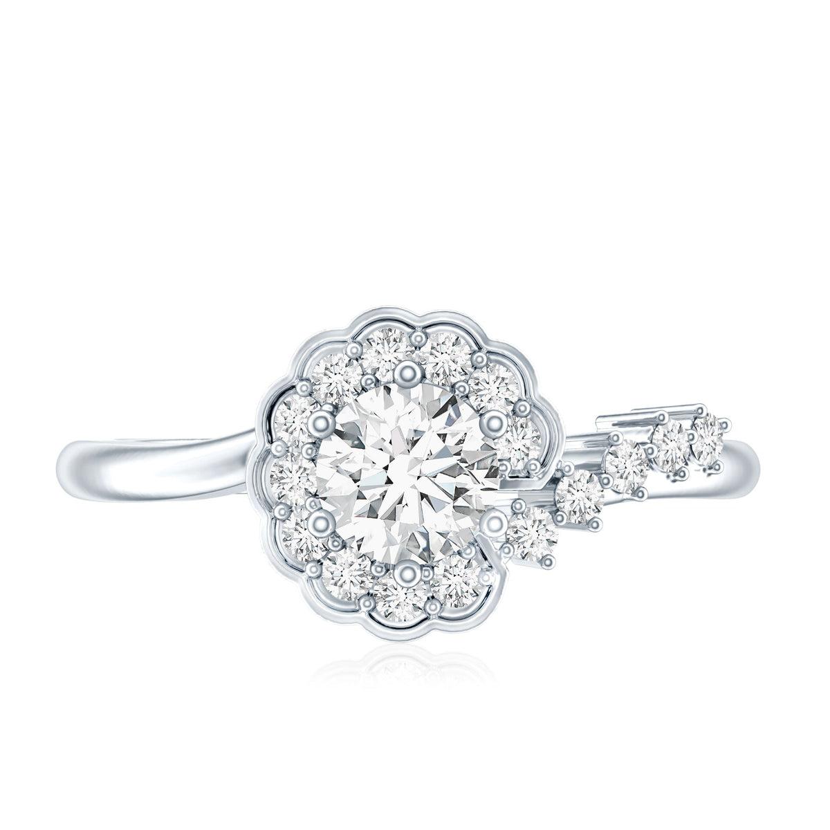 Certified 5 MM Lab Grown Diamond Nature Inspired Engagement Ring