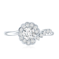 Certified 5 MM Lab Grown Diamond Nature Inspired Engagement Ring