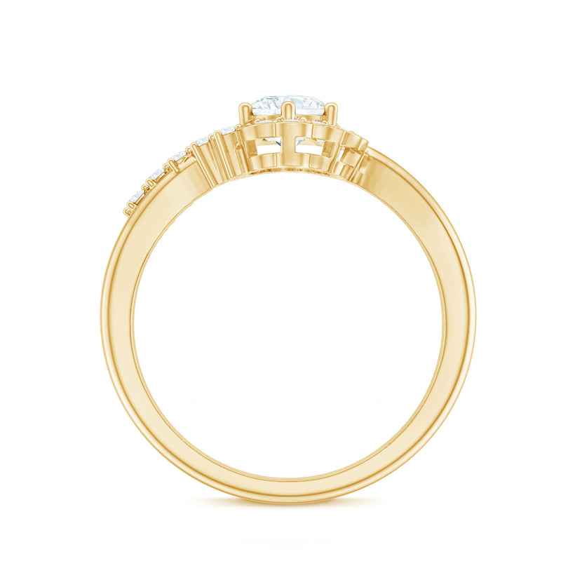 Certified 5mm lab-grown diamond engagement ring with nature-inspired design by Rosec Jewels, showcasing detailed craftsmanship.