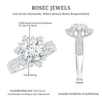 Certified 2 Carat Lab Grown Diamond Non Traditional Engagement Ring
