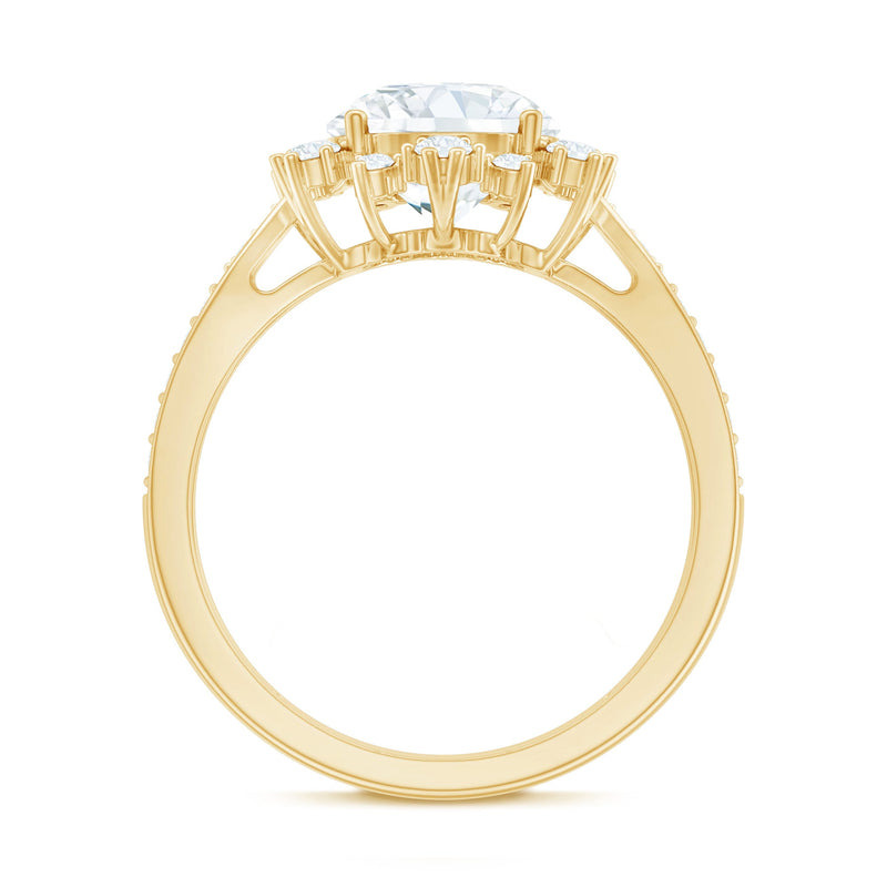 Certified 2 Carat lab-grown diamond engagement ring by Rosec Jewels, featuring a non-traditional design with a sleek band.