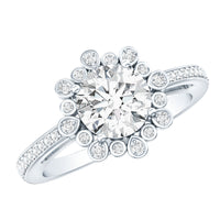 Lab Grown Diamond 8 MM Circle Engagement Ring With Side Stones