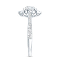 Lab Grown Diamond 8 MM Circle Engagement Ring With Side Stones