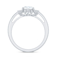 Lab Grown Diamond 8 MM Circle Engagement Ring With Side Stones