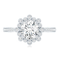 Lab Grown Diamond 8 MM Circle Engagement Ring With Side Stones