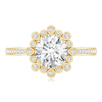 Lab Grown Diamond 8 MM Circle Engagement Ring With Side Stones