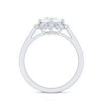 8 MM Lab Grown Diamond Vintage Engagement Ring With Diamond Studded Shank